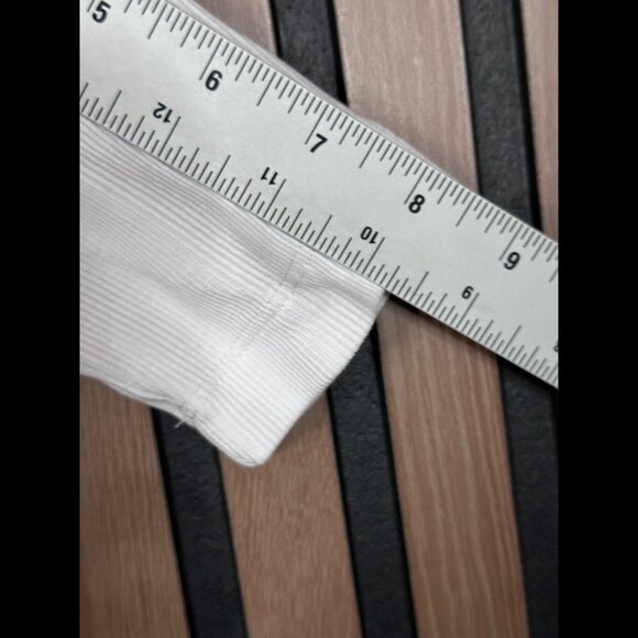 Zara Top Medium Womens White Off Shoulder Cowl Neck Chunky Knit Ribbed - Picture 5 of 7